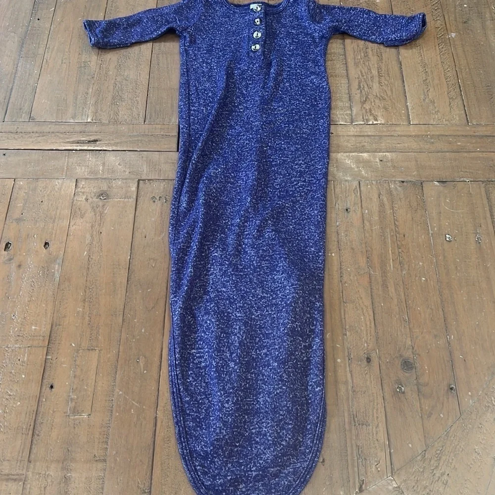Lou Lou & company Heathered blue knotted down sleeper 3-6 months